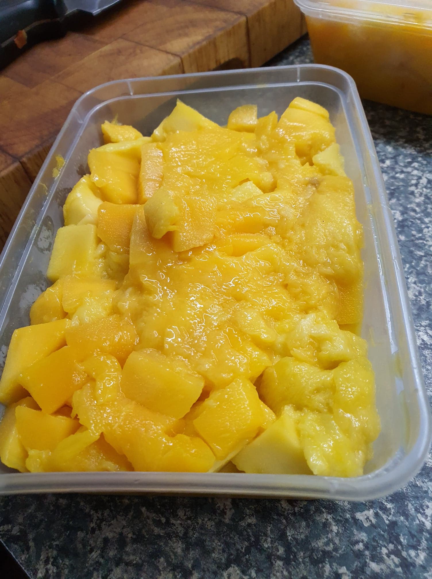 diced mangoes